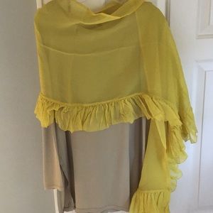 Gorgeous sheer ruffled silk wrap.